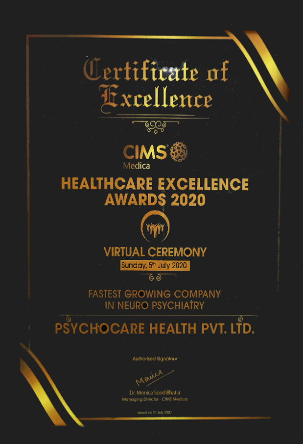 Psychocare Awards Certificate