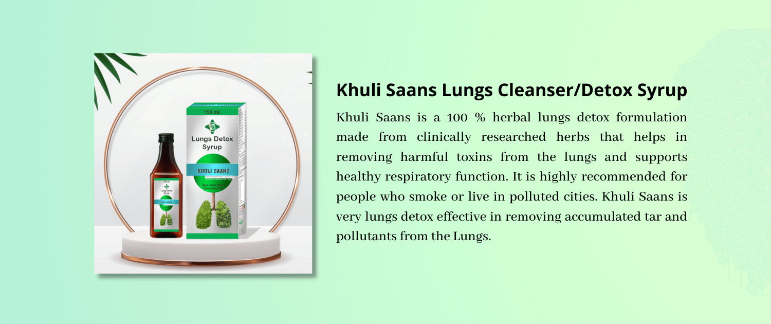 Khuli Saans Lungs Cleanser Ayurvedic Detox Syrup Pharma franchise in India by Psychocare Health Pvt. Ltd.