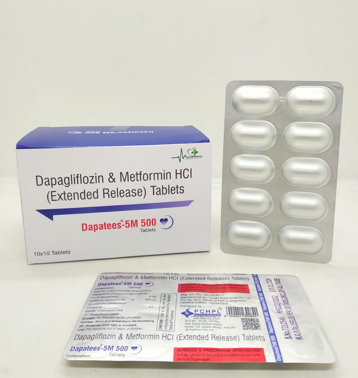 Dapagliflozin & Metformin HCL(Extended Release) Tablets