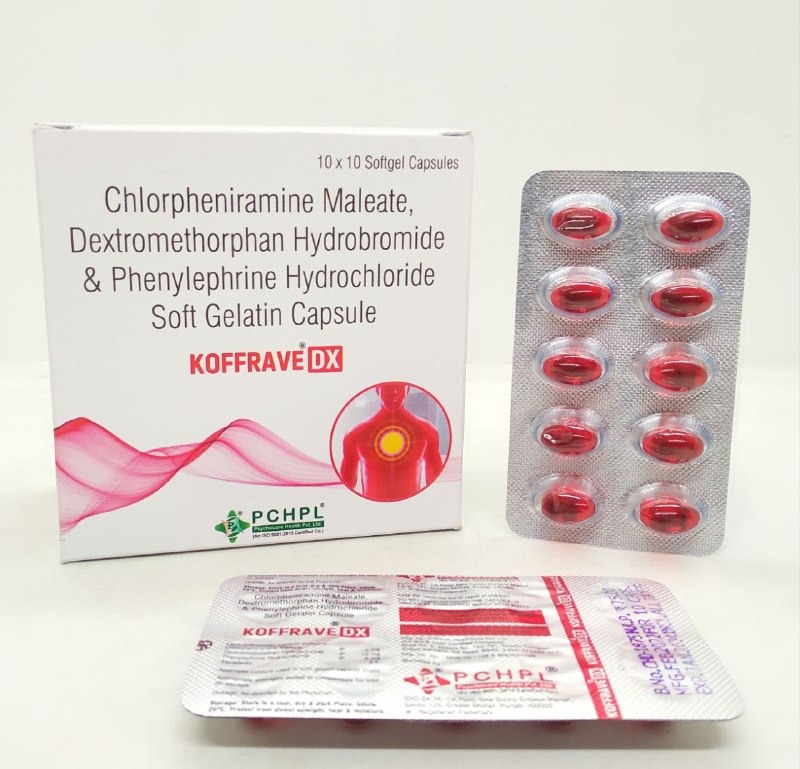 Chlorpheniramine Maleate,Dextromethorphan Hydrobromide & Phenylephrine Hydrochloride Soft Gelatin Capsule