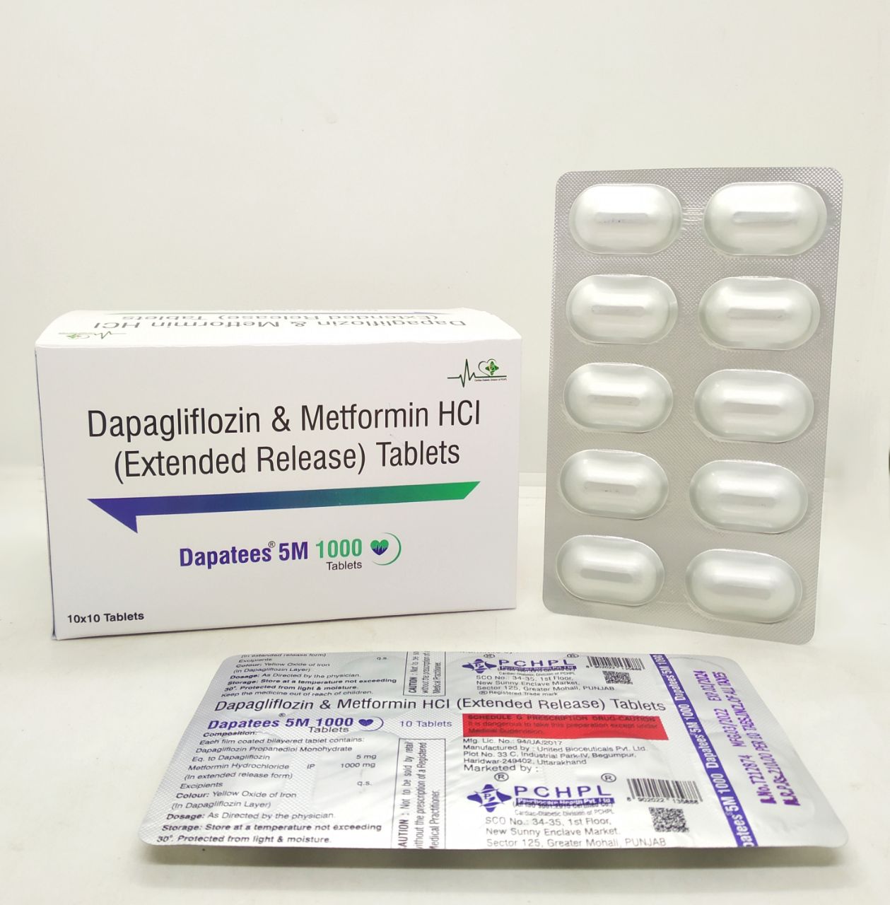 Dapagliflozin & Metformin HCL (Extended Release) Tablets