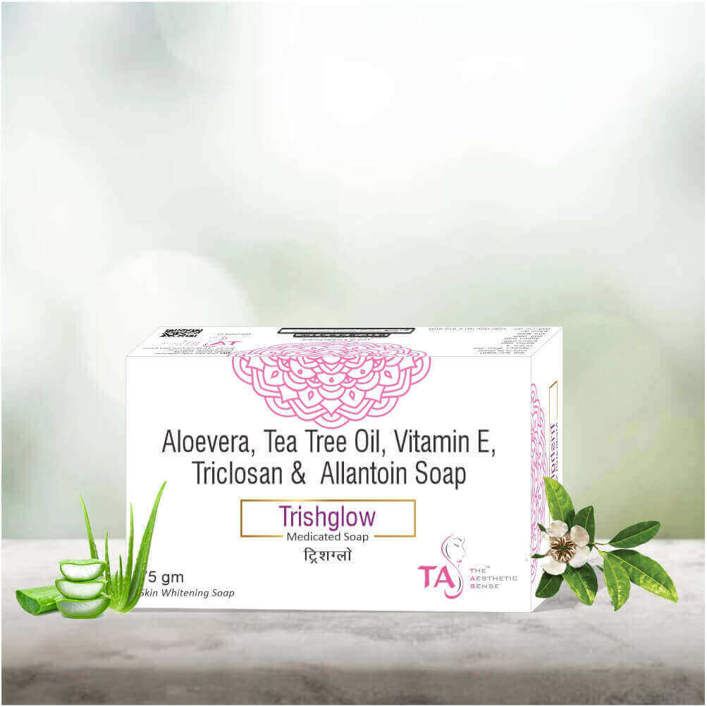 Trishglow Medicated Soap -75 gm (Aloe vera, Tea Tree Oil, Vitamin E & Allantoin Soap)