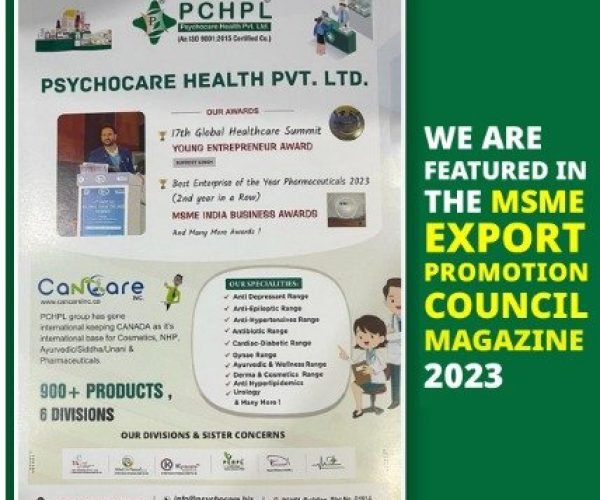 Celebrating Global Recognition: Psychocare Health Pvt. Ltd. Featured in MSME Export Promotion Council Magazine 2023